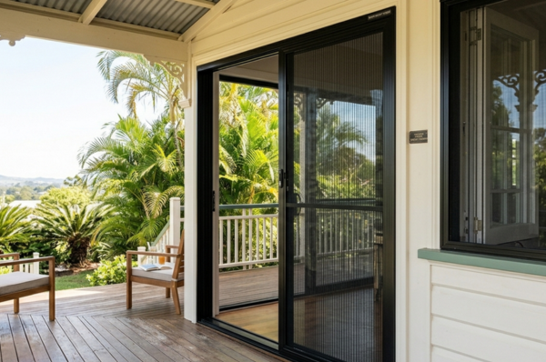front of a Queensland home with screendoor